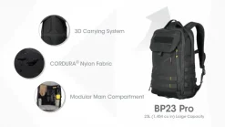 NCBP23PRO - NITECORE BP23 PRO 23L Sac à Dos Imperméble d'EDC/Voyage