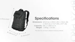 NCBP23PRO - NITECORE BP23 PRO 23L Sac à Dos Imperméble d'EDC/Voyage
