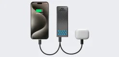 NCCARBO20O - NITECORE Powerbank Carbone 20K mAh 65W 2xUSB-C ICE BLUE