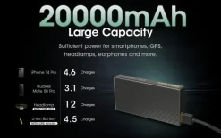 NCC20000 - NITECORE CARBO 20000 Batterie Externe Carbone 20000mAh 5V 3A 20W