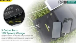 NCFSP30 - NITECORE Panneau solaire pliant - 30W - 2 usb-a + 1 usb-c
