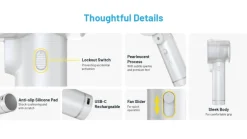 NCIZZCOOL20PRO - NITECORE Ventilateur brumisateur portable IzzCool20 Pro BLANC PERLE