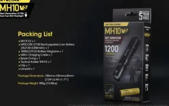 NCMH10V2 - NITECORE MH10V2 Torche Double Alimentation - 1200Lm