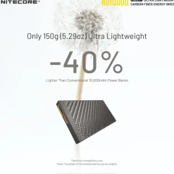NCNB10000G2 - NITECORE Batterie externe carbone MK2 - 10 000mAh - 5V / 3A - 18W