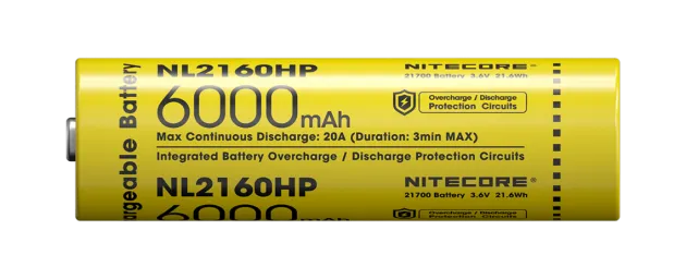 NCNL2160HP - NiteCore Batterie 21700 6000mAh Haute Performance
