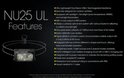 NCNU25UL - NITECORE NU25 UL Frontale - 400Lm