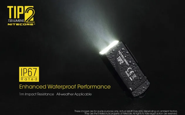 NCTIP2BK - NITECORE TIP 2 Lampe Porte-Clé 720lm Rechargeable Micro-USB