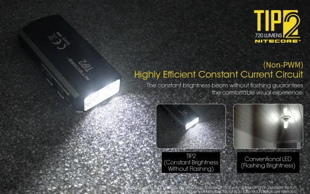 NCTIP2BK - NITECORE TIP 2 Lampe Porte-Clé 720lm Rechargeable Micro-USB