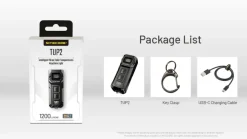 NCTUP2BK - NITECORE Lampe TUP 2 1200Lm 1300mAh USB-C NOIR