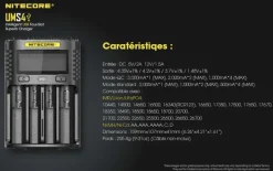 NCUMS4 - NiteCore Chargeur USB 4 ports 3000mA - LCD