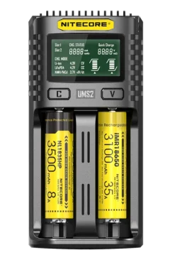 NCUMS2 - NiteCore Chargeur USB 2 ports 3000mA chacun - LCD