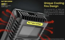 NCUMS2 - NiteCore Chargeur USB 2 ports 3000mA chacun - LCD