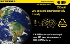 NL166 - NITECORE RCR123A 650mAh 3,7V 2.4Wh