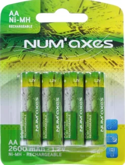 NUM880 - NUM'AXES x4 Piles AA Rechargeables 2600mAh 1,2V Ni-MH