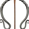 PA4461 - LARP RITE EDGE Grande Fibule Médiévale Acier et Cuivre 8cm