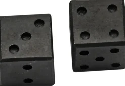 PA4438 - Set de 2 Dés Forgés en Fer avec Bourse Cuir NOIR