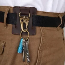 PJ17B - VIPERADE PJ17 Porte-clés de ceinture cuir MARRON