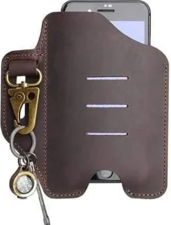 PJ20B - VIPERADE PJ20 Étui universel en cuir avec porte-clés MARRON