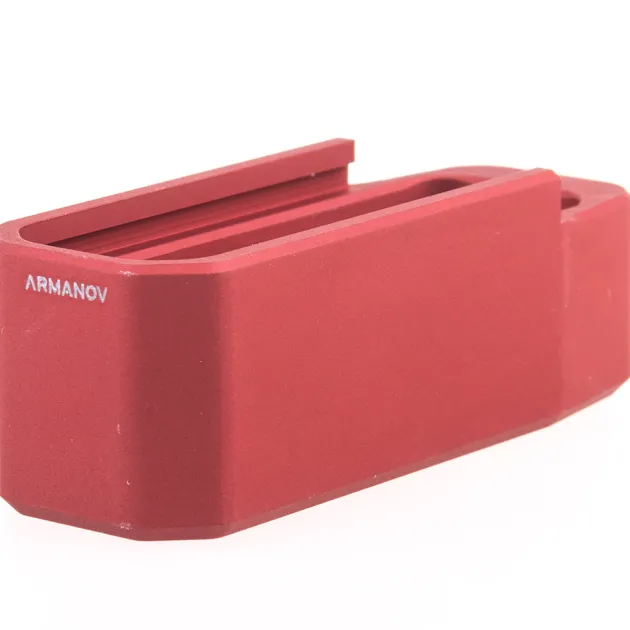 PMAG+5-RE - ARMANOV +5 Rnd Magazine Pad for AR-15 MAGPUL GEN M3 .223 Rem Magazine RED