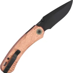 QS174-C2 - QSP Coyote Button linerlock blackwash Nitro-V Copper Foil G10