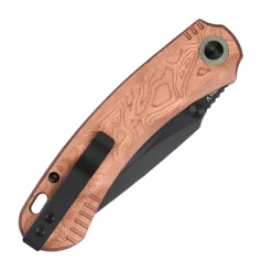 QS174-C2 - QSP Coyote Button linerlock blackwash Nitro-V Copper Foil G10