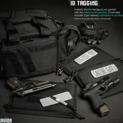 RA-3GUN-WS-BK - Savior Equipment [Specialist Series] Hard Side Range Bag, w/ 3x Individual Pistol Bags, Adjustable Center Divider, Blac