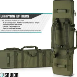 RB-4612DG-VER2-OG - Savior Equipment Urban Warfare Double Rifle Bag Gun - Fusil et carabine OD Green,46'' de Long