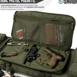 RB-4212DG-VER2-OG - Savior Equipment Urban Warfare Double Rifle Bag Gun - Suitable for Rifle Shotgun, w/ Backpack Strap,OD Green,42'' Long