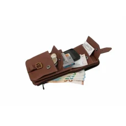 RL103420 - BASIC NATURE Pochette Ceinture Cuir 'Belt Safe' Tan