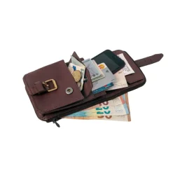 RL103421 - BASIC NATURE Pochette Ceinture Cuir 'Belt Safe' Mocca