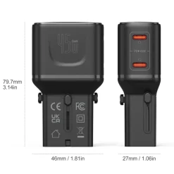 RL100356 - ORIGIN OUTDOORS Chargeur PD 45W Modulaire de Voyage 2xUSB-C