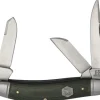 RR1991- Rough Rider Sowbelly Green Micarta Brushed