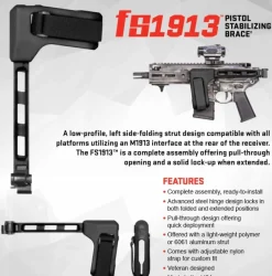 SBT-FS1913-01-SB - SB Tactical FS1913 Folding Pistol Stabilizing Brace