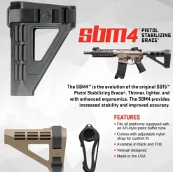 SBT-SBM4-01-SB - SB Tactical SB-Tactical SBM4 AR-15 Pistol Stabilizing Brace