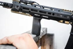 SI-AR-CMAG-L-FDE - Strike Industries M-LOK Angled Vertical Grip Long FDE