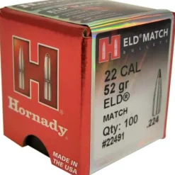 SID781574 HORNADY 22 Caliber .224 Diameter 52 Grain ELD Match