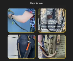 SPC29576 - EDCX Cordon spirale de sécurité avec boucle à décrochage rapide vert armée