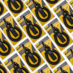 SPC29573 - EDCX Cordon spirale de sécurité avec boucle de ceinture noir
