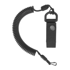 SPC29573 - EDCX Cordon spirale de sécurité avec boucle de ceinture noir