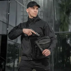 SPC41305 - M-TAC Pocket Bag Vertical Laser Cut Hex - NOIR
