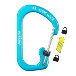 SPC19134 - Nite Ize Mousqueton Slidelock N° 3 Aluminium Bleu