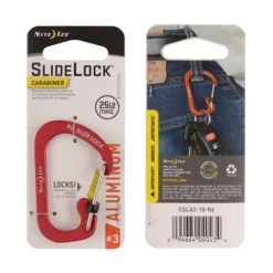 SPC19131 - Nite Ize Mousqueton Slidelock N° 3 Aluminium Rouge