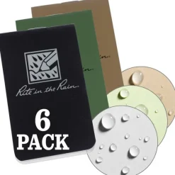 SPC29522 - RITE IN THE RAIN OTG-INDL On-The-Go Notebooks 8.5x5cm 6pcs - NOIR VERT TAN