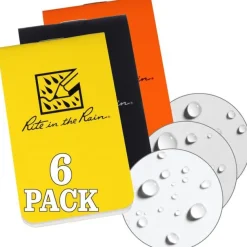 SPC29523 - RITE IN THE RAIN OTG-INDL On-The-Go Notebooks 8.5x5cm 6pcs - Black Yellow Orange