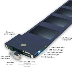 SSPHOTONBL - SUNSLICE Batterie solaire pliante bleue