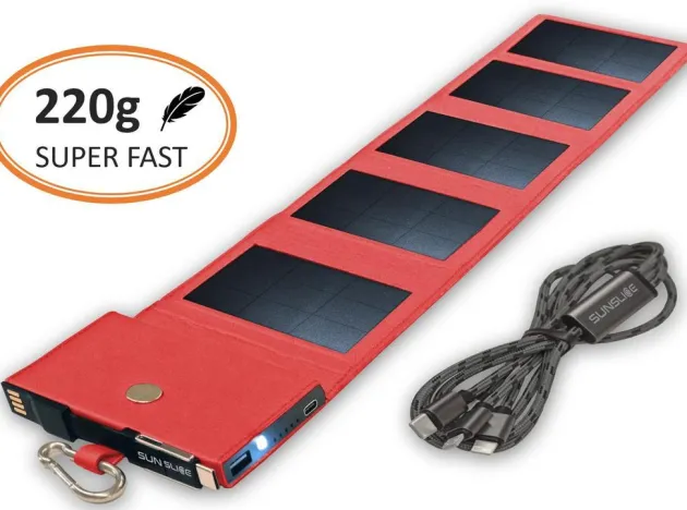 SSPHOTONR - SUNSLICE Batterie solaire pliante rouge