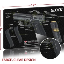 TEK17GLOCKCA - TAPIS DE DEMONTAGE POUR PISTOLET GLOCK 17 - VUE 3D - 27,9X43CM