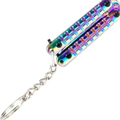 TH-K0102W - Third Couteau papillon porte-clés Rainbow