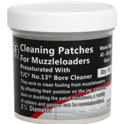 31007143 Thompson Center Presaturated 2 1/2" Cleaning Patches With #13 Bore Cleaner