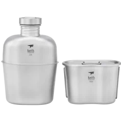 Ti3060 - KEITH TITANIUM Quart et Gourde Militaire Titane 1,1L